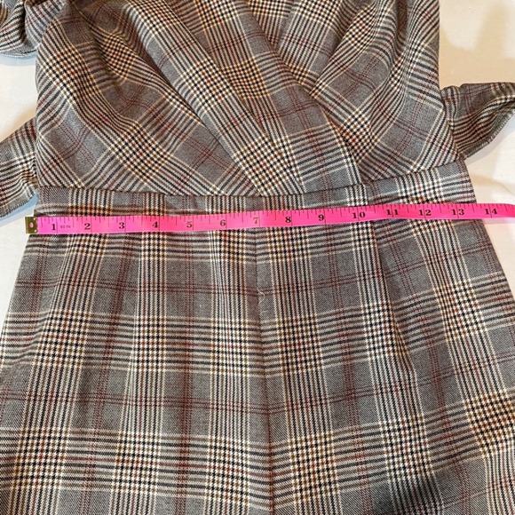 ANTONIO MELANI Plaid Wrap Jumpsuit Long Sleeve Belted Wide Leg Women Size 2 - Picture 7 of 7